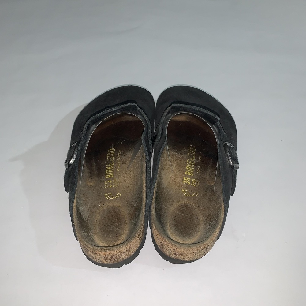Birkenstock Clog Shoes Womens Size 8 Black Suede Boston Slip On Comfort Casual - Picture 7 of 13